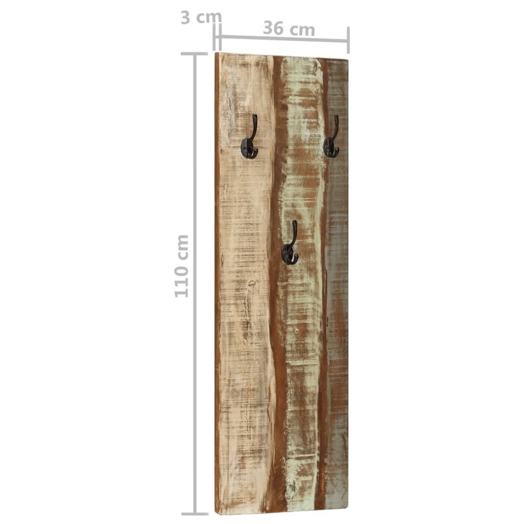 Veggmonterte klesstativer 2 stk 36x3x110 cm gjenvunnet heltre