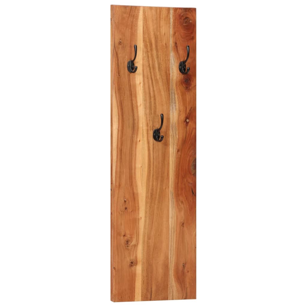 Veggmonterte klesstativer 2 stk 36x3x110 cm heltre akasie
