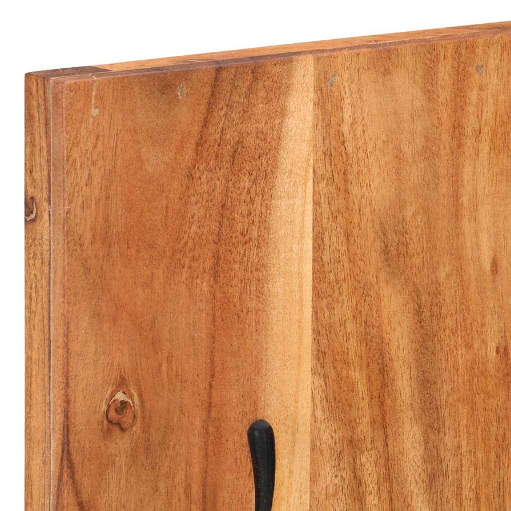 Veggmonterte klesstativer 2 stk 36x3x110 cm heltre akasie