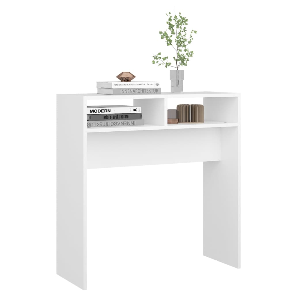 Konsollbord hvit 78x30x80 cm konstruert tre