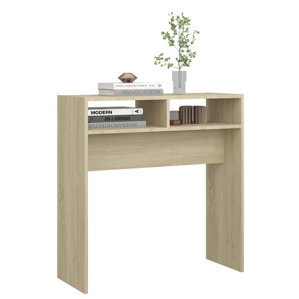 Konsollbord sonoma eik 78x30x80 cm konstruert tre