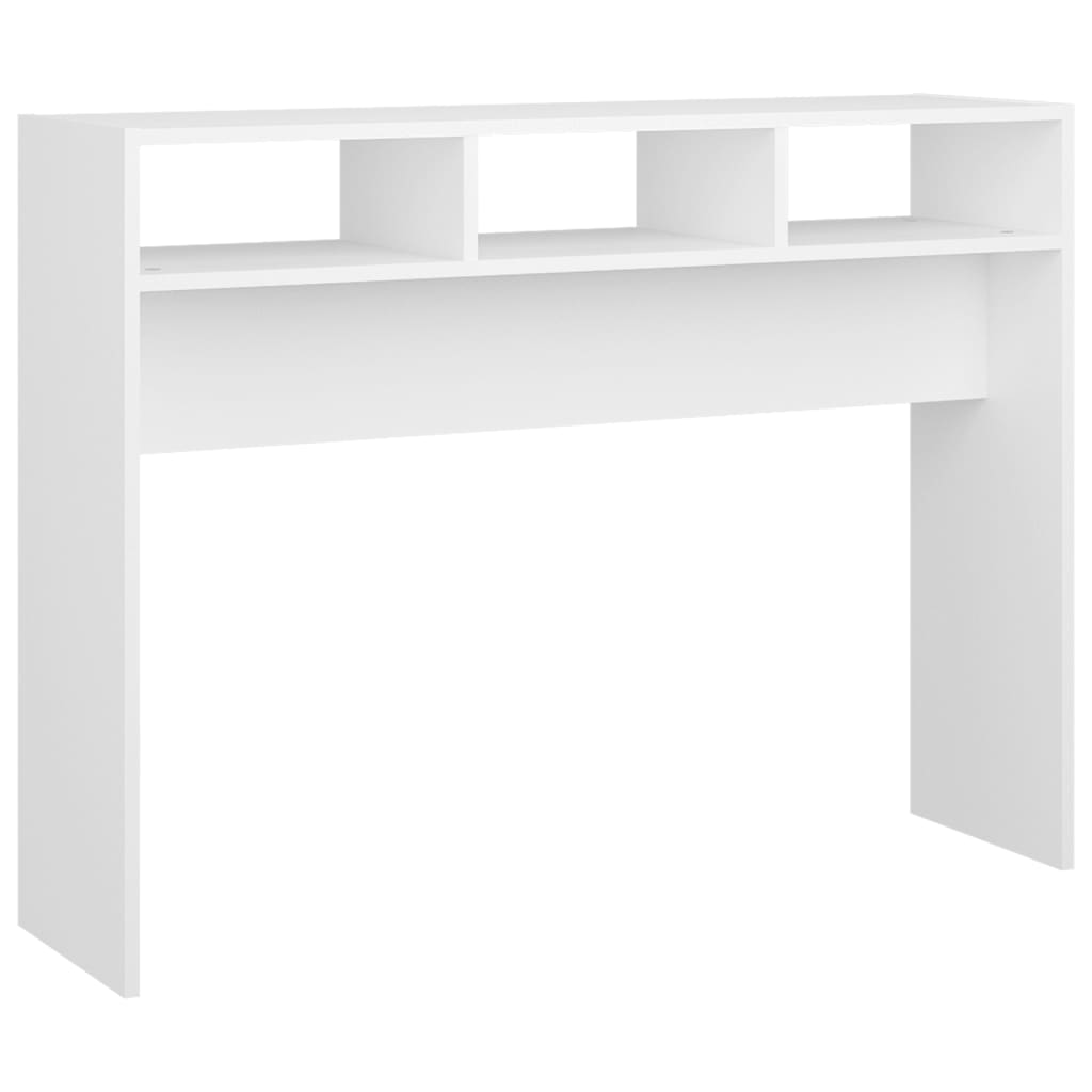 Konsollbord hvit 105x30x80 cm konstruert tre