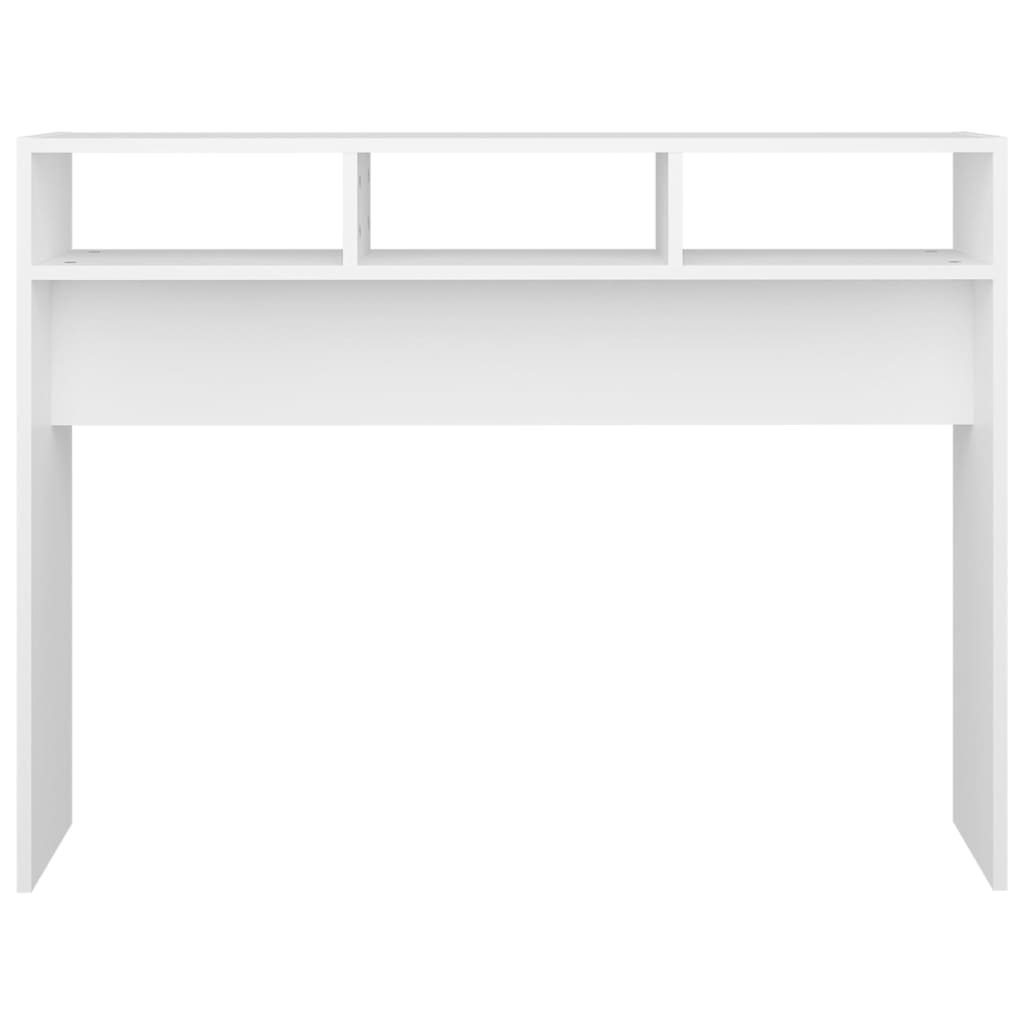 Konsollbord hvit 105x30x80 cm konstruert tre