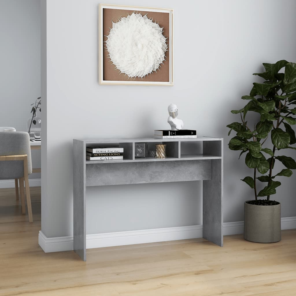 Konsollbord betonggrå 105x30x80 cm konstruert tre