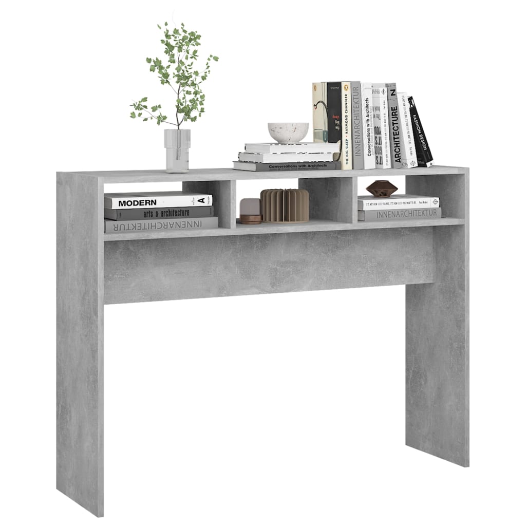 Konsollbord betonggrå 105x30x80 cm konstruert tre