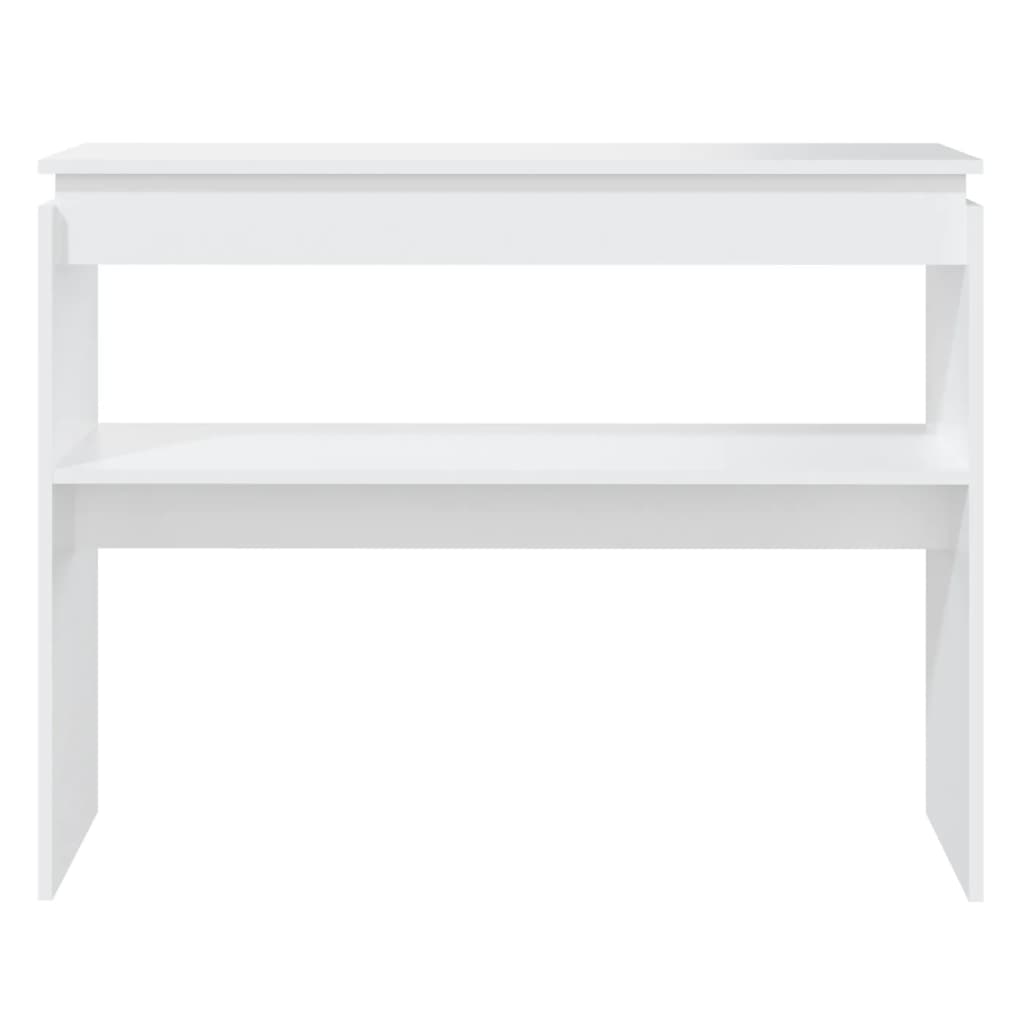 Konsollbord hvit 102x30x80 cm konstruert tre