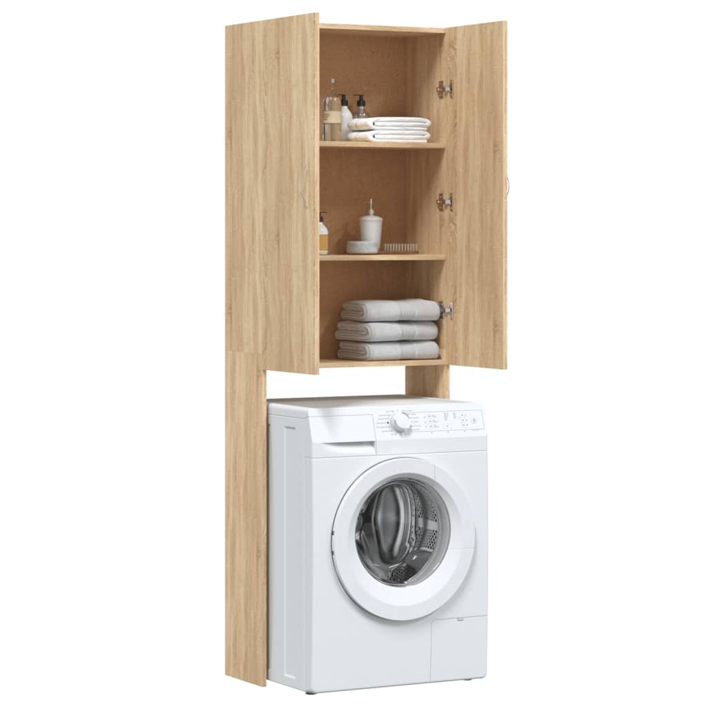 Vaskemaskinskap sonoma eik 64x25,5x190 cm vidaXL