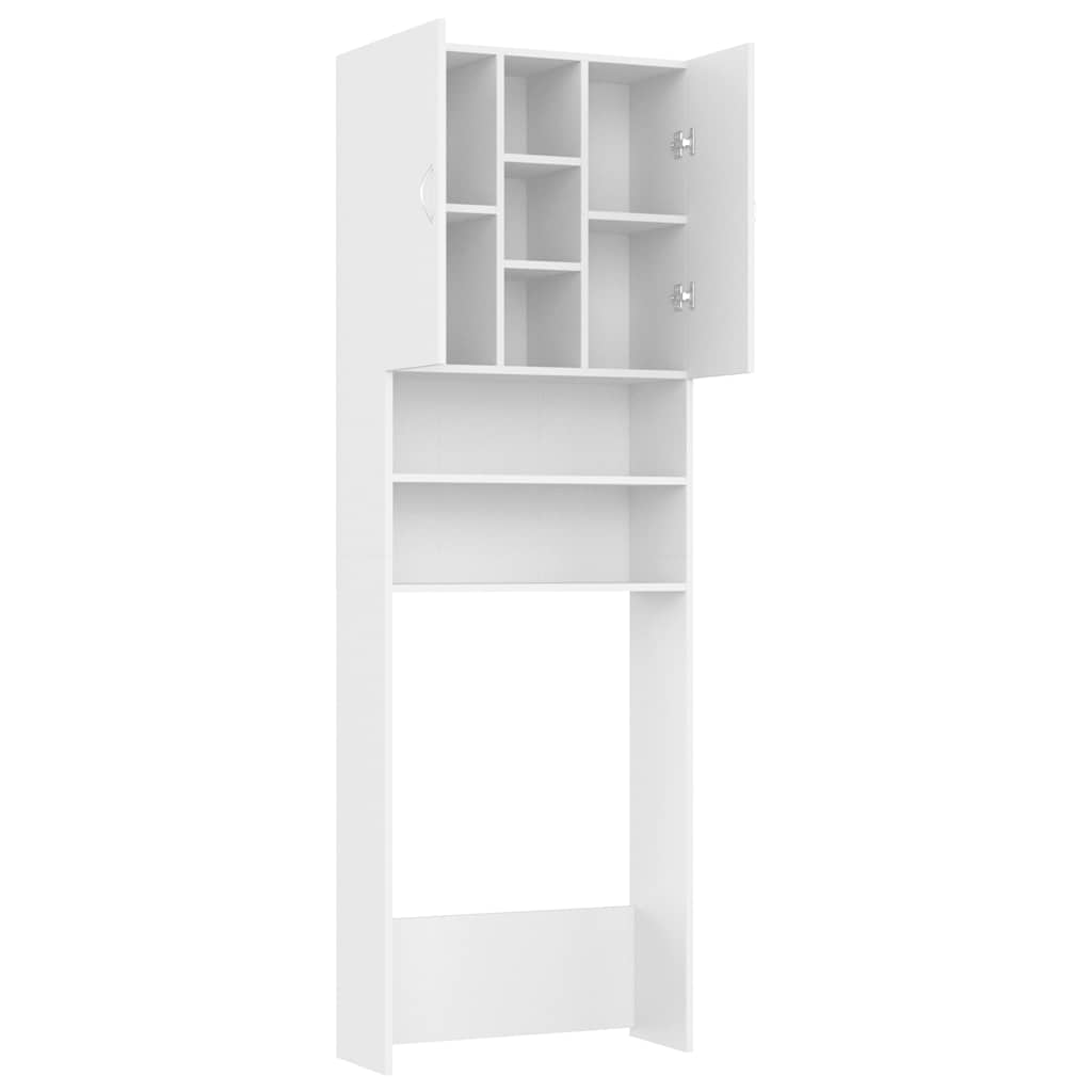 Vaskemaskinskap hvit 64x25,5x190 cm vidaXL