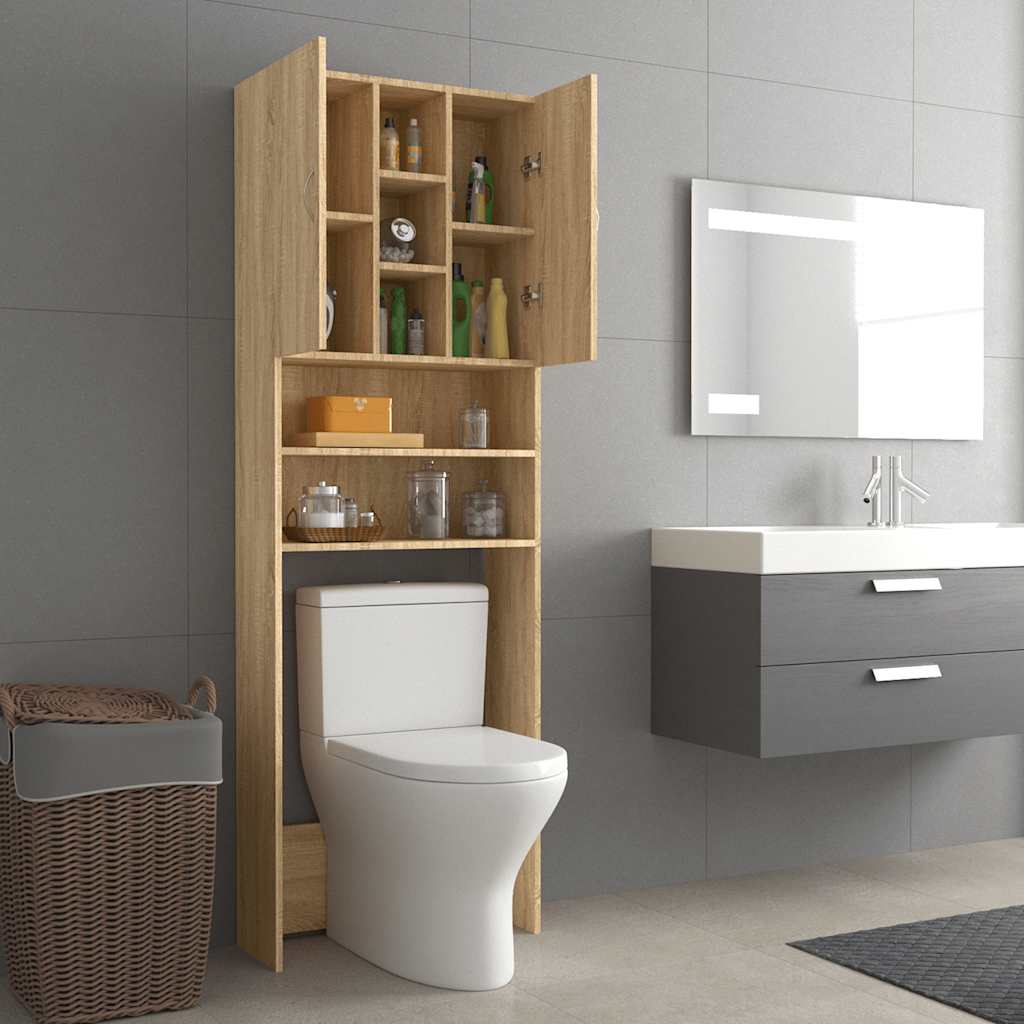 Vaskemaskinskap sonoma eik 64x25,5x190 cm
