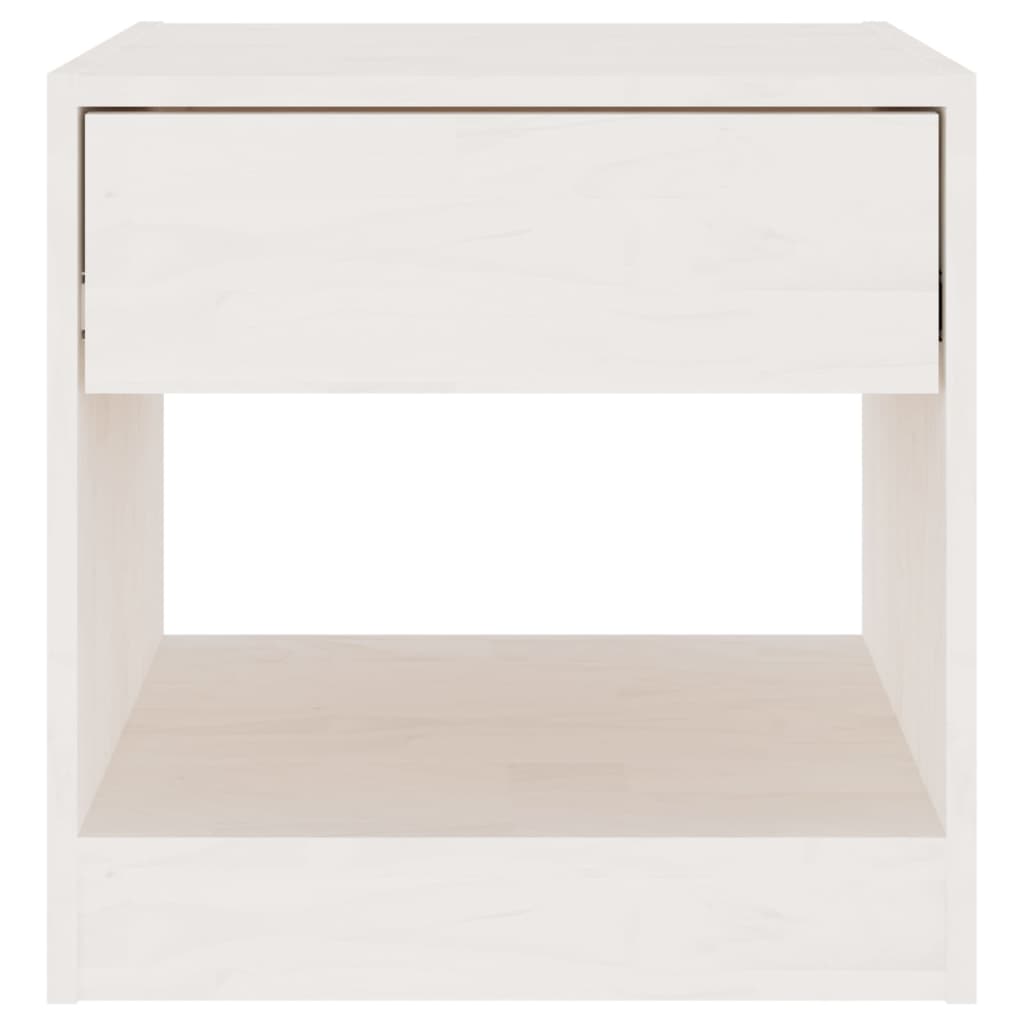 Nattbord 2 stk hvit 40x31x40 cm heltre furu