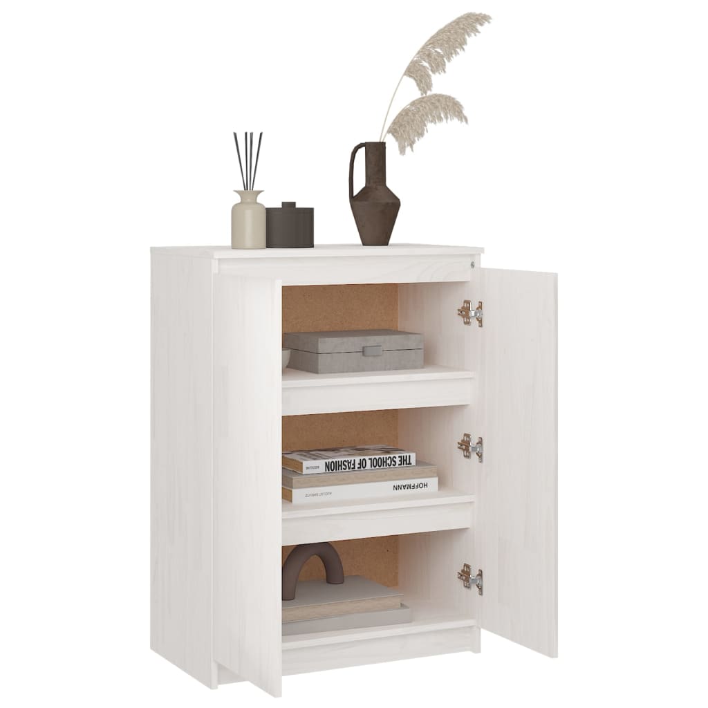 Skjenk 60x36x84 cm heltre furu hvit