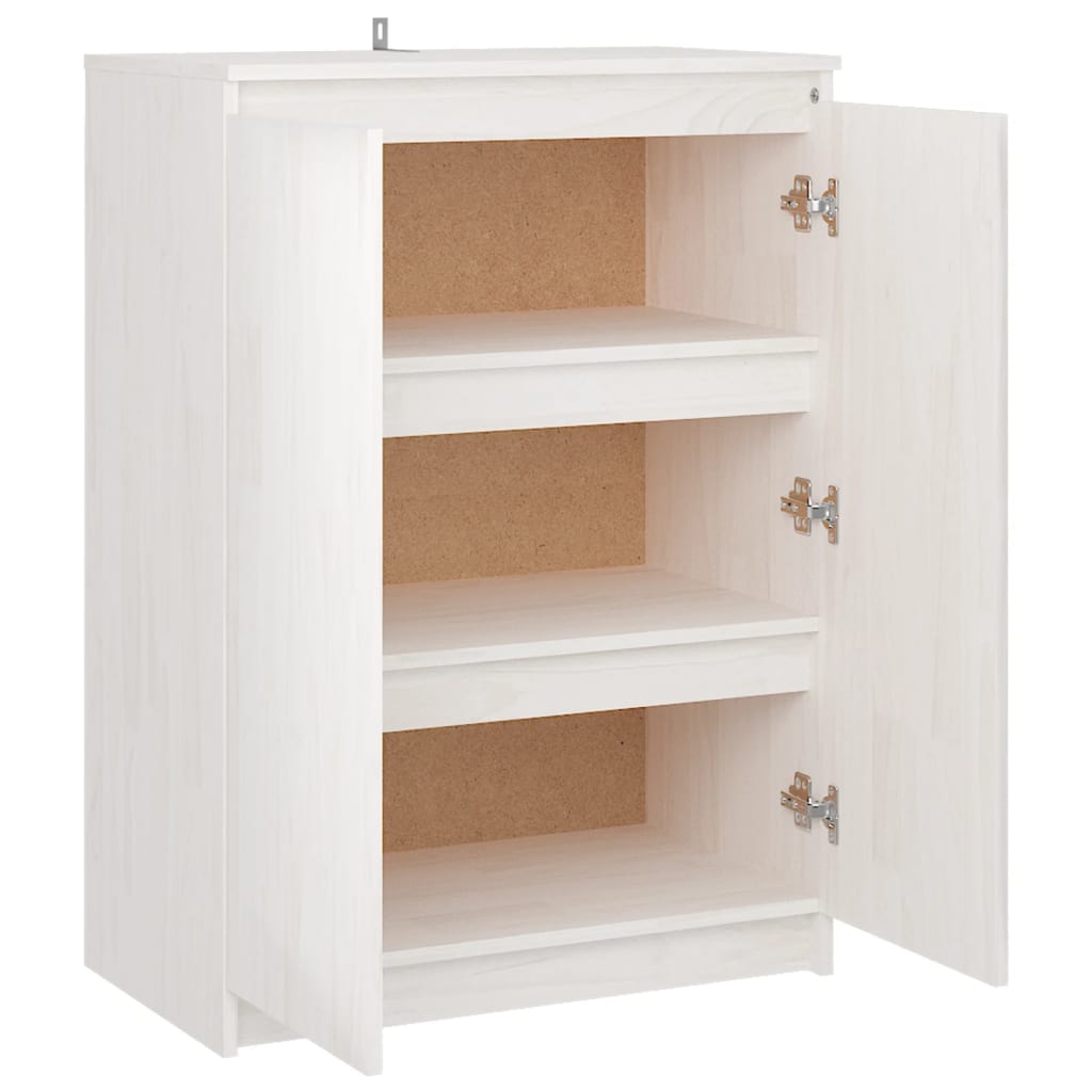 Skjenk 60x36x84 cm heltre furu hvit