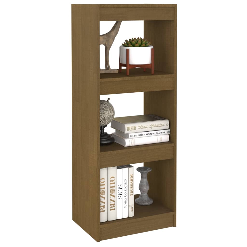 Bokhylle/romdeler honningbrun 40x30x103,5 cm heltre furu