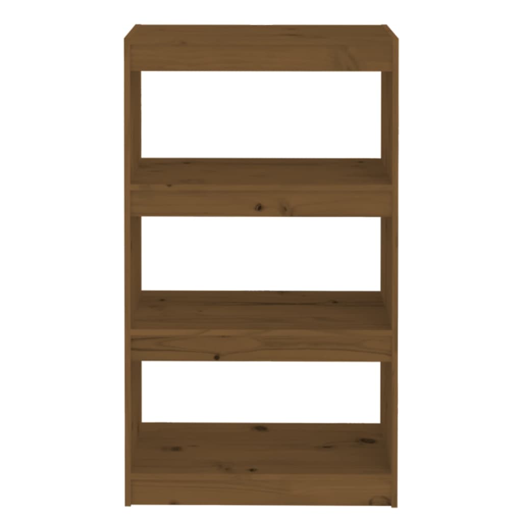 Bokhylle/romdeler honningbrun 60x30x103,5 cm heltre furu