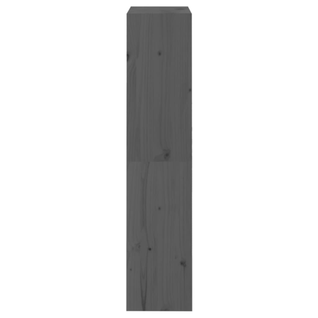 Bokhylle/romdeler grå 60x30x135,5 cm heltre furu