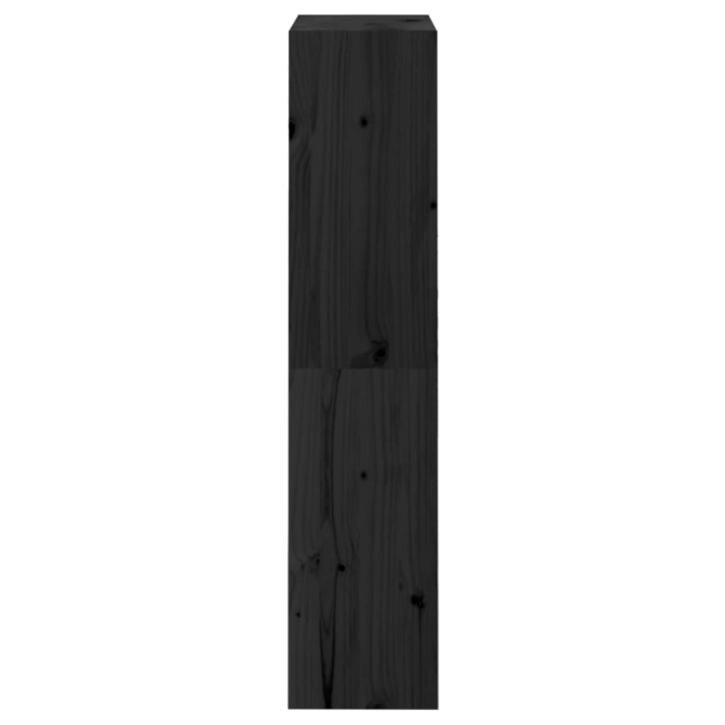 Bokhylle/romdeler svart 60x30x135,5 cm heltre furu