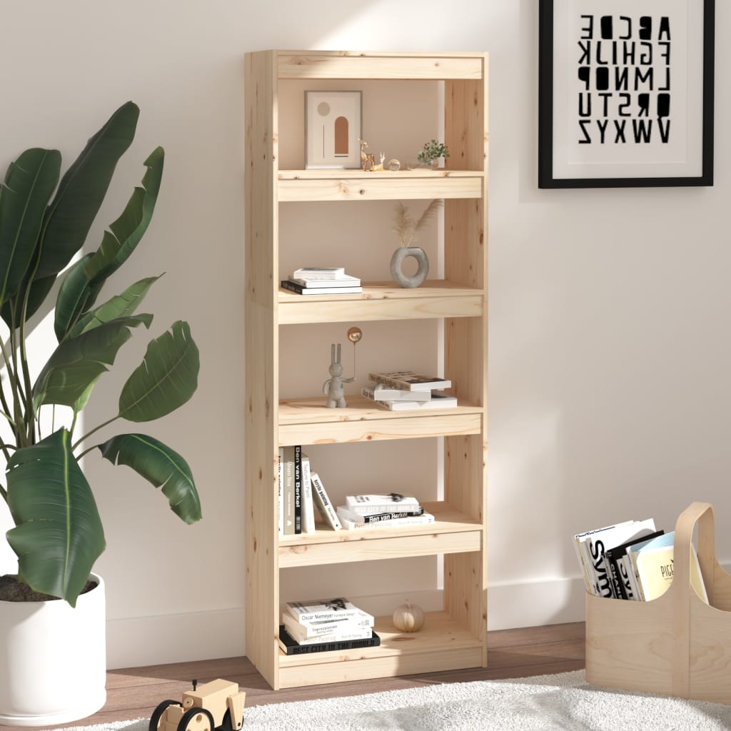 Bokhylle/romdeler 60x35x167 cm heltre furu