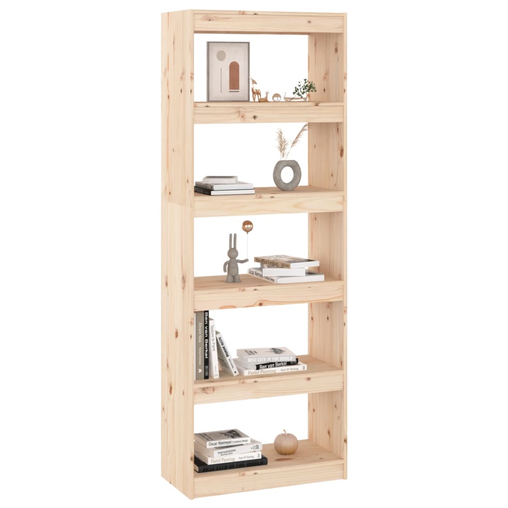 Bokhylle/romdeler 60x35x167 cm heltre furu