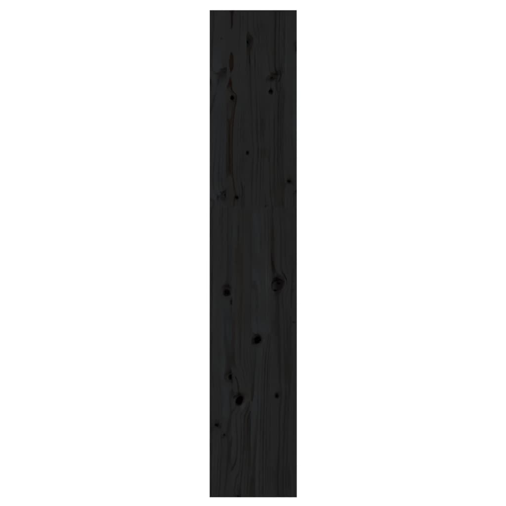 Bokhylle/romdeler svart 60x30x167,5 cm heltre furu