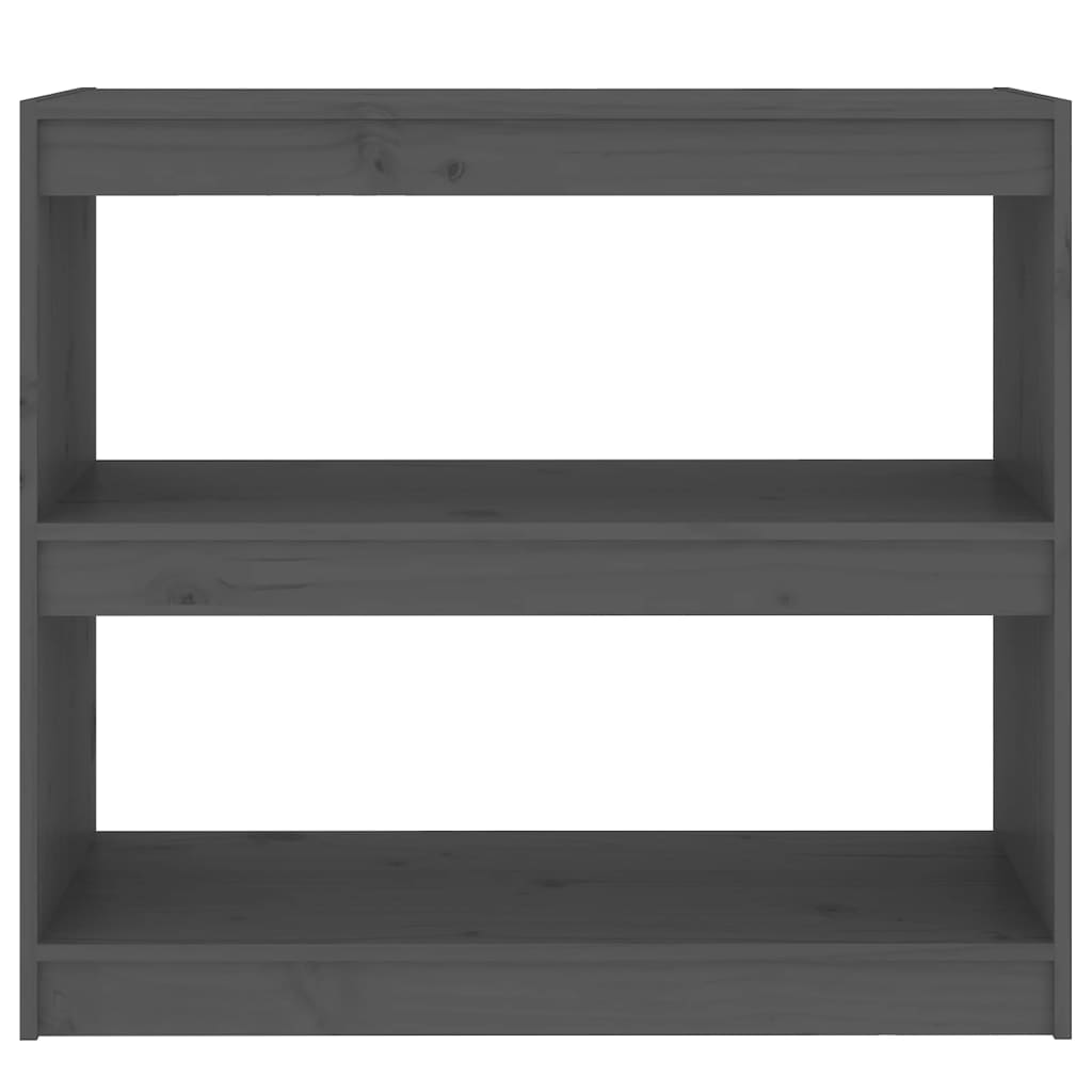 Bokhylle/romdeler grå 80x30x71,5 cm heltre furu