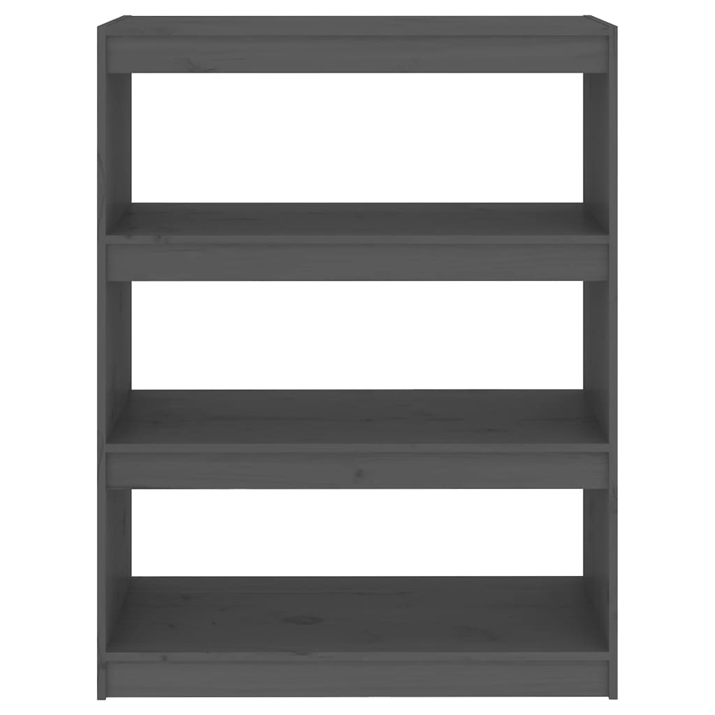 Bokhylle/romdeler grå 80x30x103,5 cm heltre furu