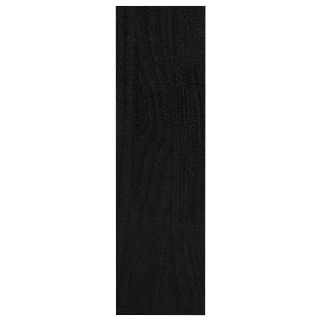 Bokhylle/romdeler svart 100x30x103 cm heltre furu