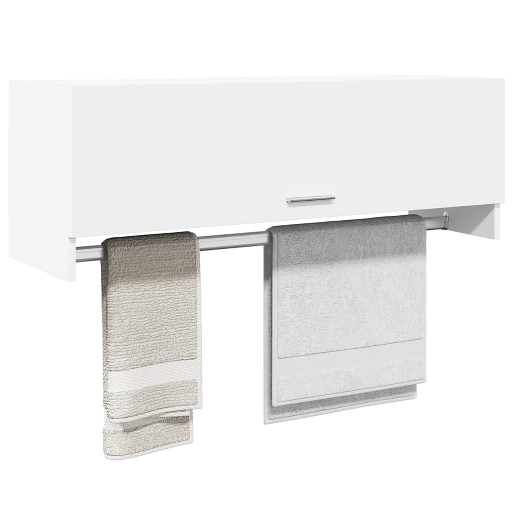 Garderobeskap hvit 100x32,5x35 cm konstruert tre