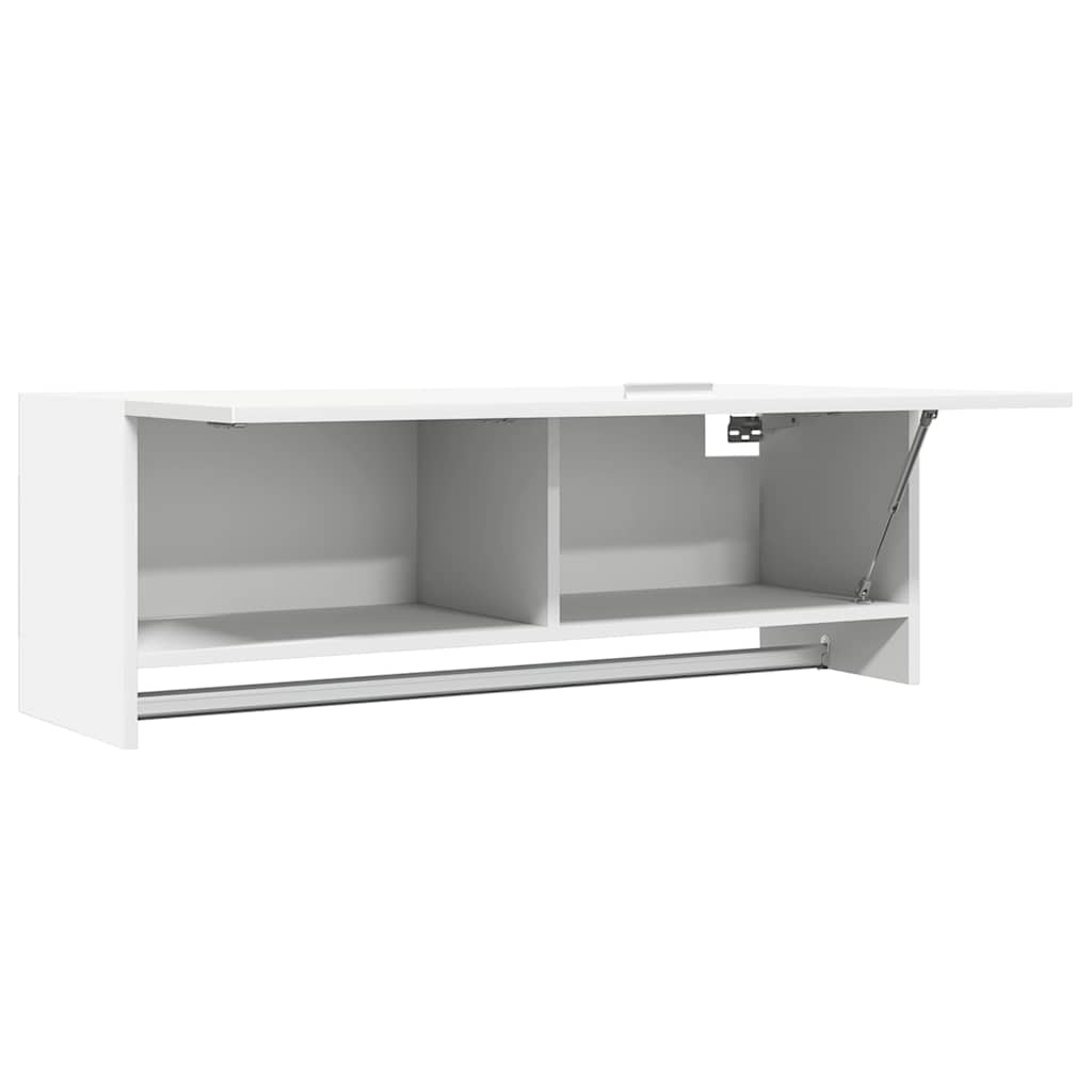 Garderobeskap hvit 100x32,5x35 cm konstruert tre