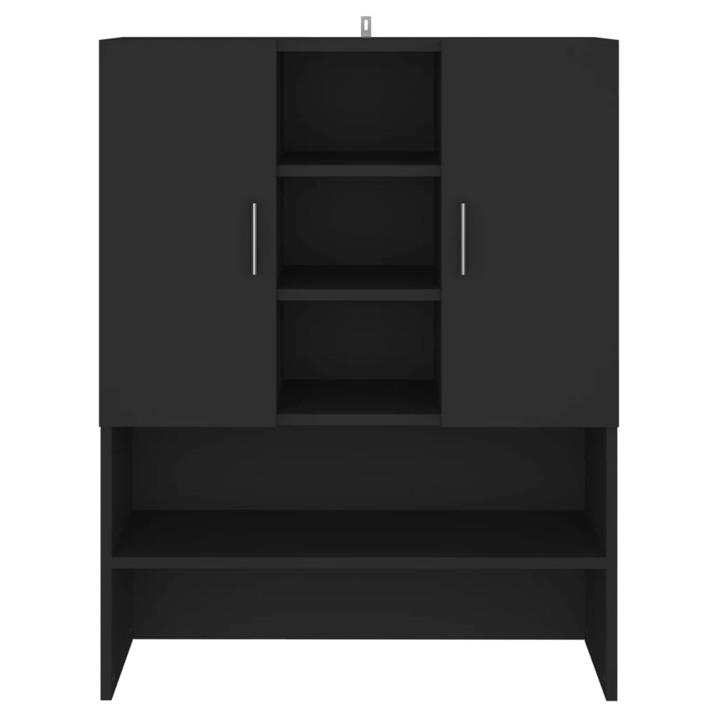 Vaskemaskinskap svart 70,5x25,5x90 cm