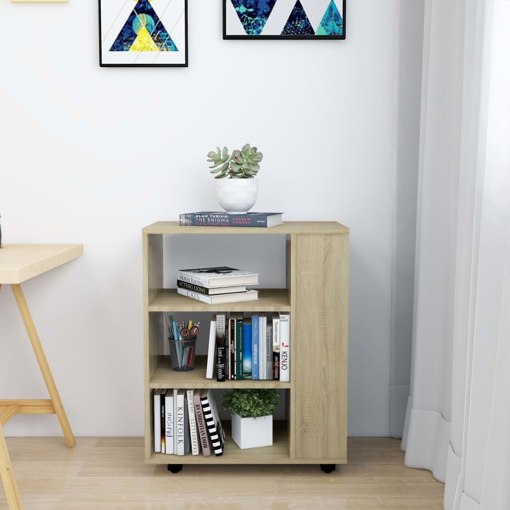 Rulleskap sonoma eik 60x35x75 cm konstruert tre