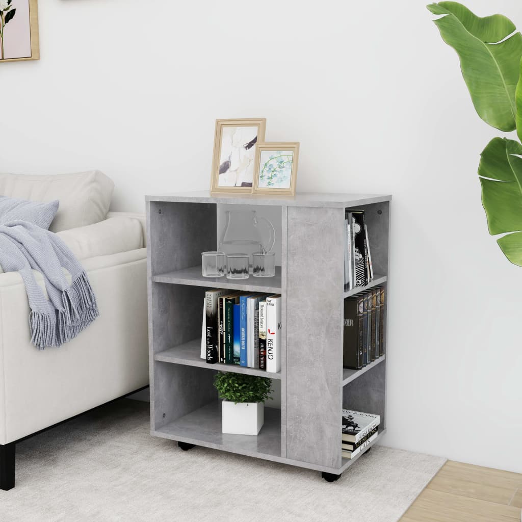 Rulleskap betonggrå 60x35x75 cm konstruert tre