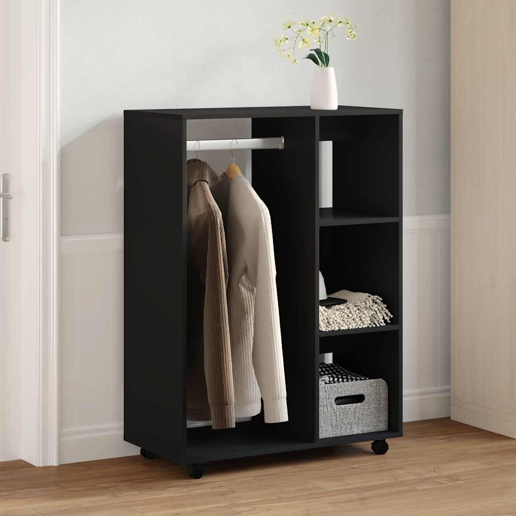 Garderobe svart 80x40x110 cm konstruert tre