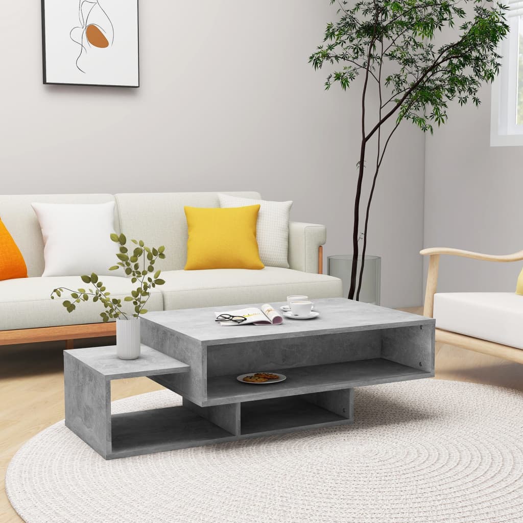 Salongbord betonggrå 105x55x32 cm konstruert tre