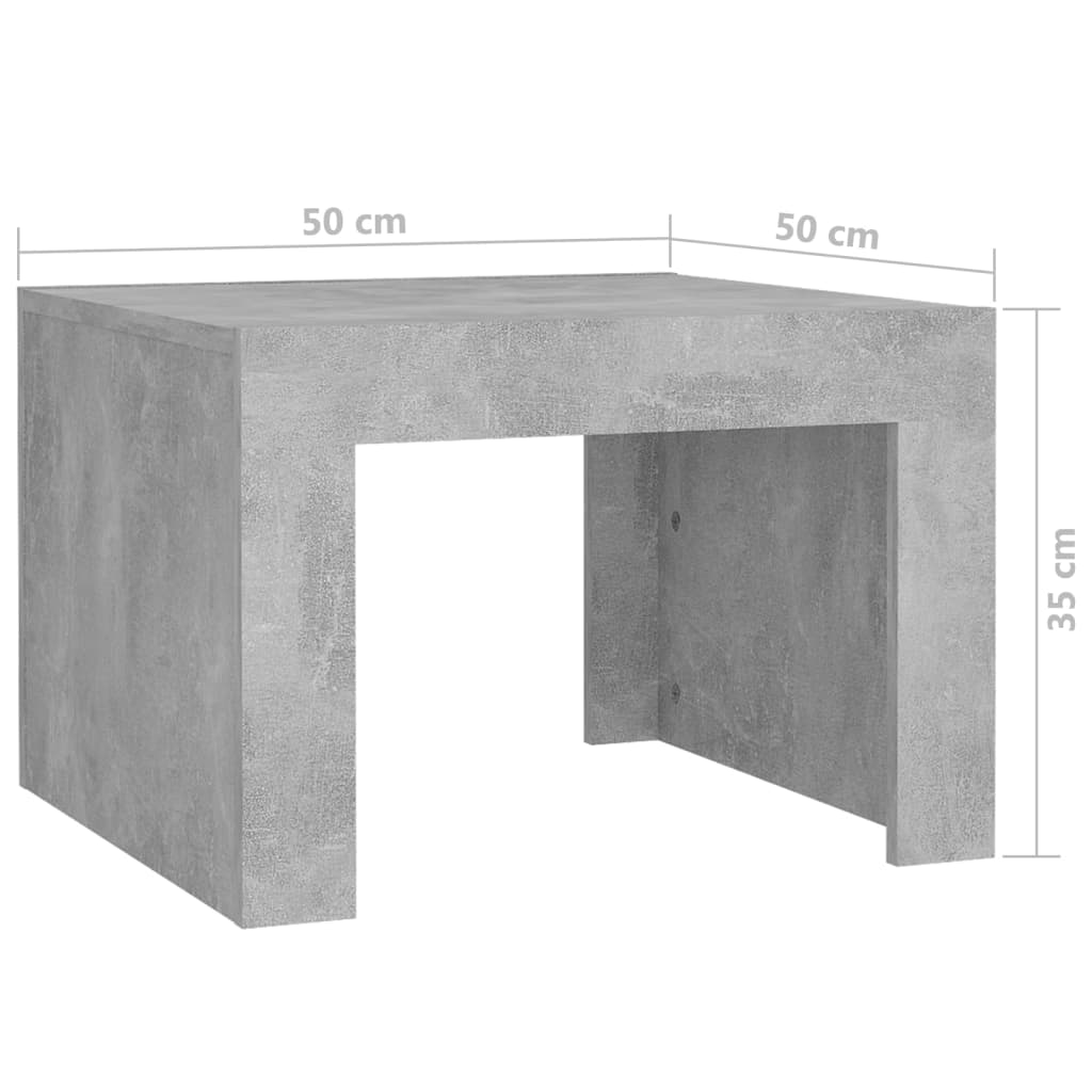 Salongbord betonggrå 50x50x35 cm konstruert tre