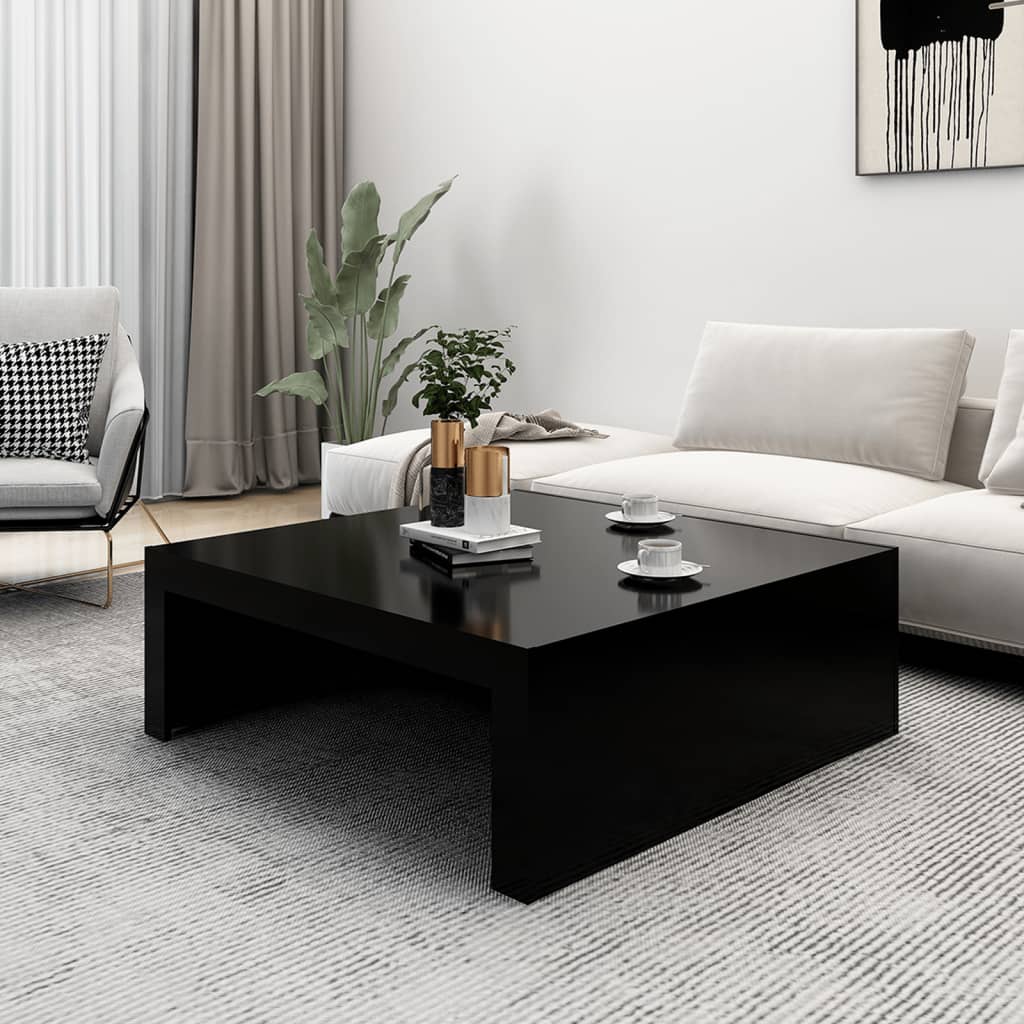 Salongbord svart 100x100x35 cm konstruert tre