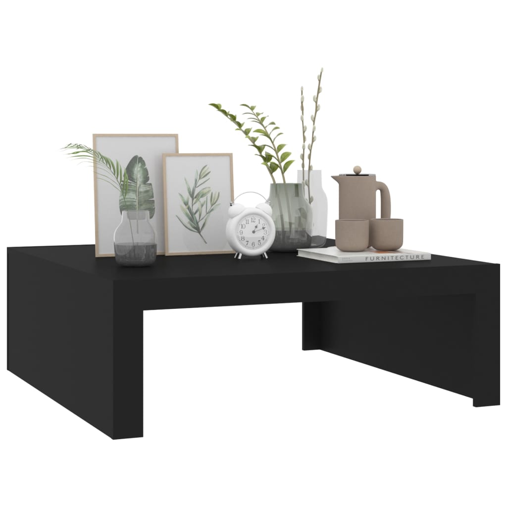 Salongbord svart 100x100x35 cm konstruert tre