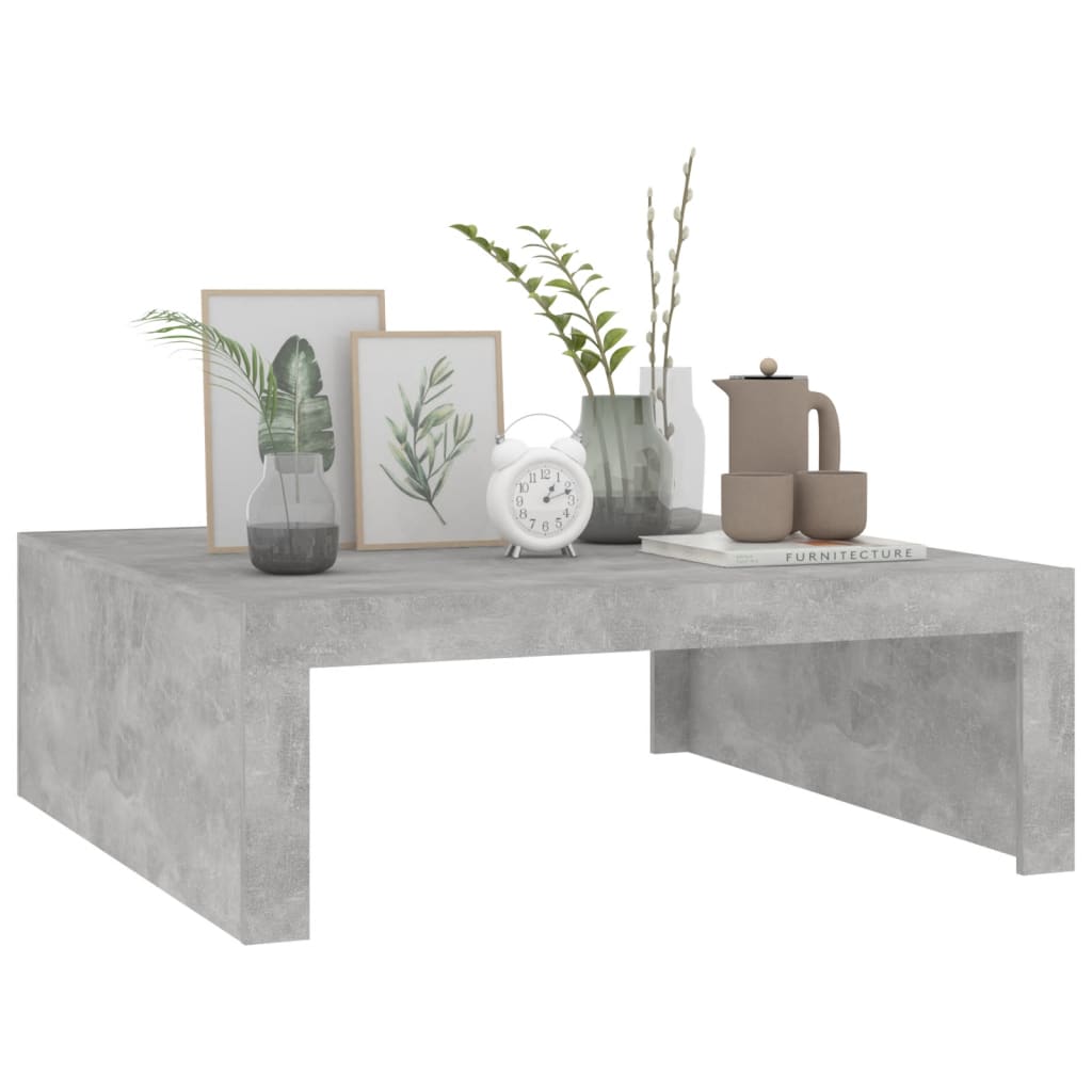 Salongbord betonggrå 100x100x35 cm konstruert tre