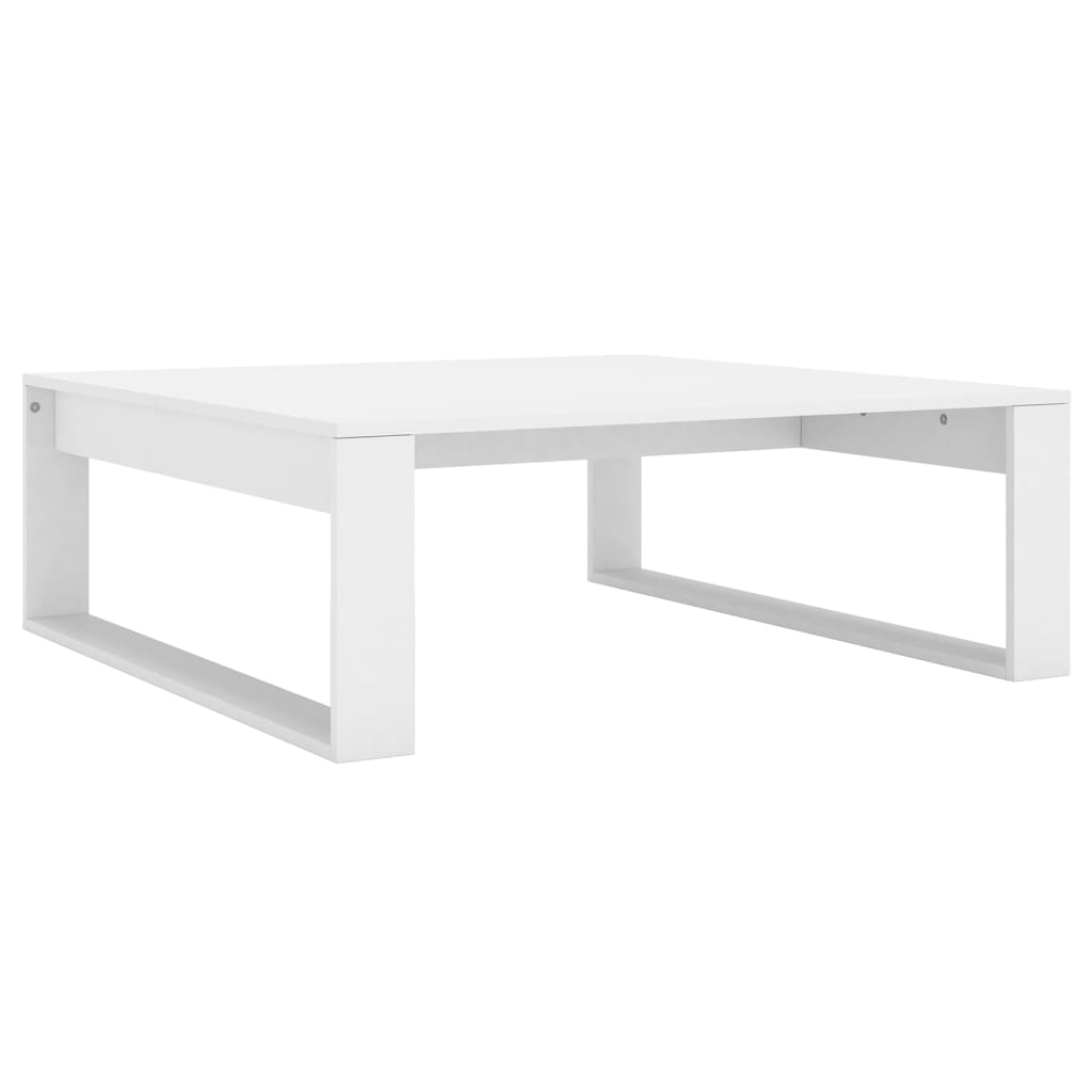 Salongbord hvit 100x100x35 cm konstruert tre