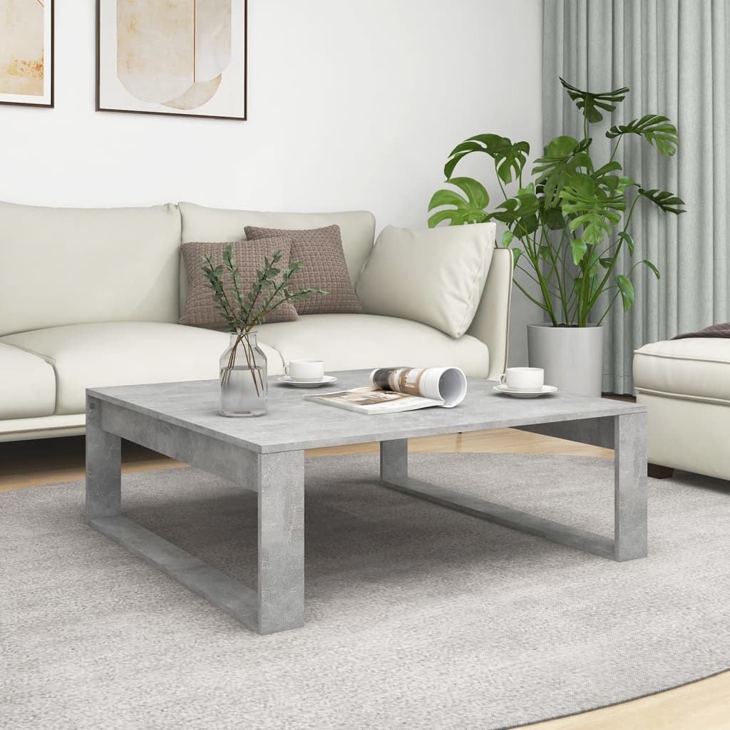 Salongbord betonggrå 100x100x35 cm konstruert tre
