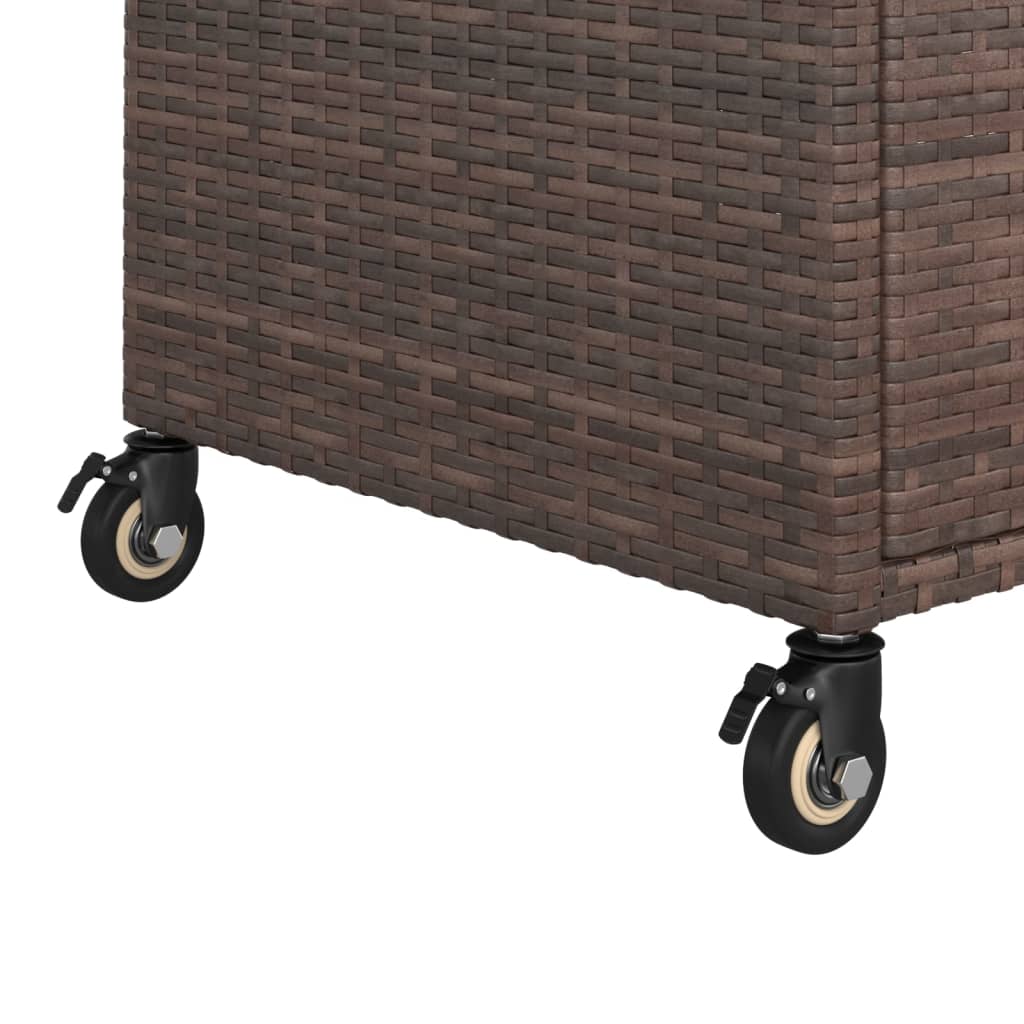 Serveringsvogn med skuff brun 100x45x97 cm polyrotting