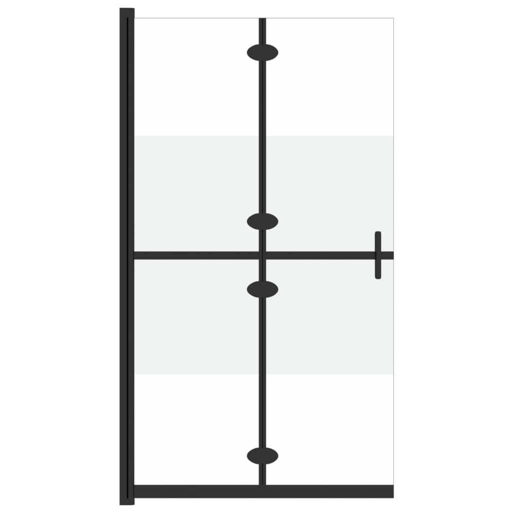 Sammenleggbar dusjvegg med halvfrostet ESG-glass 90x190 cm
