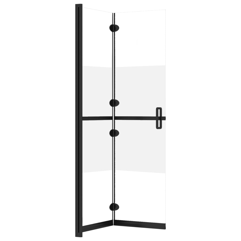 Sammenleggbar dusjvegg med halvfrostet ESG-glass 90x190 cm