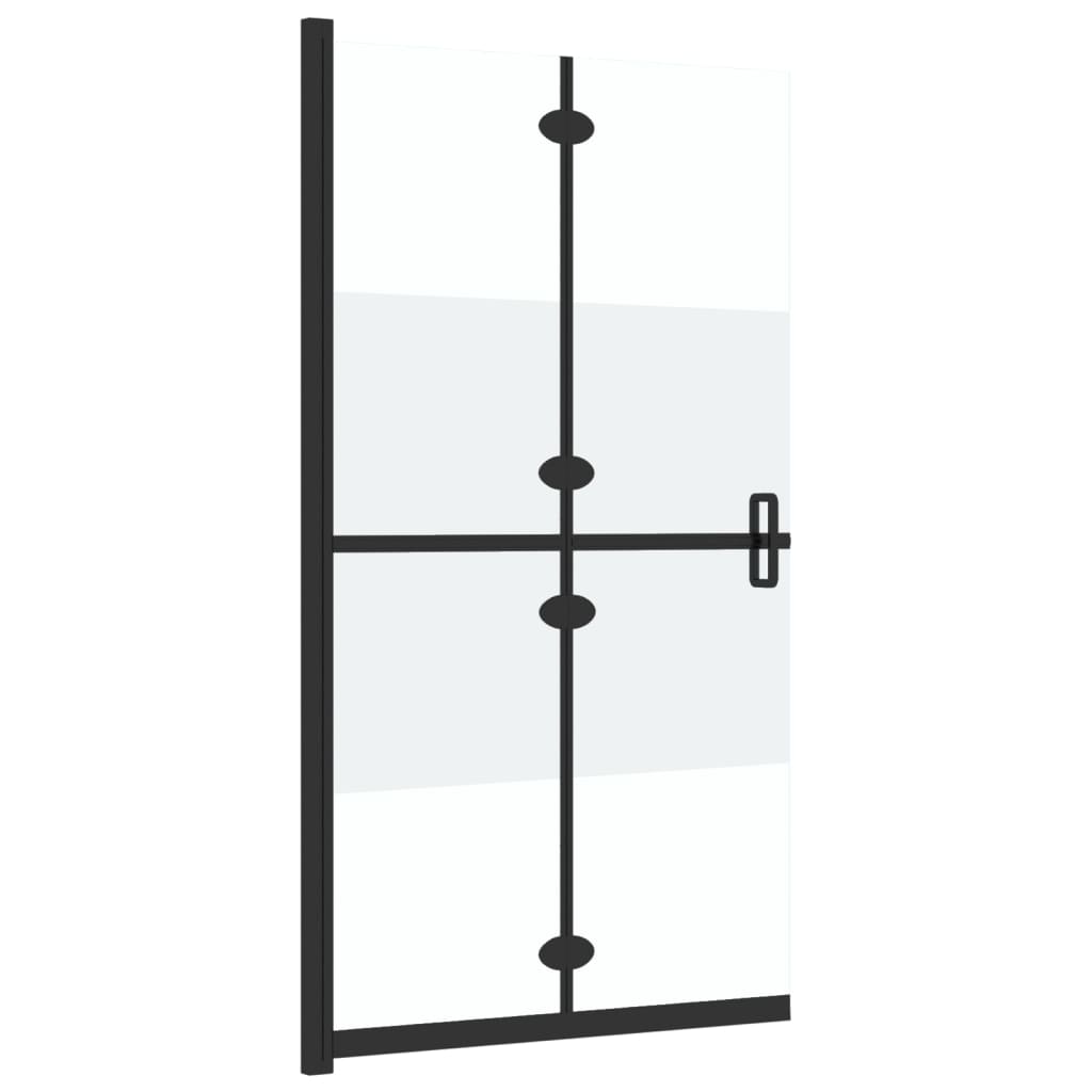 Sammenleggbar dusjvegg med halvfrostet ESG-glass 110x190 cm