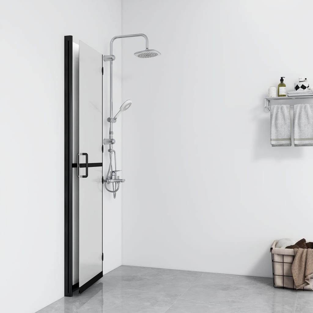 Sammenleggbar dusjvegg med frostet ESG-glass 70x190 cm