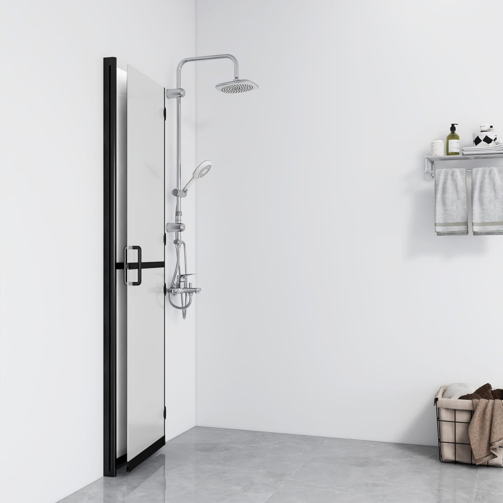 Sammenleggbar dusjvegg med frostet ESG-glass 100x190 cm