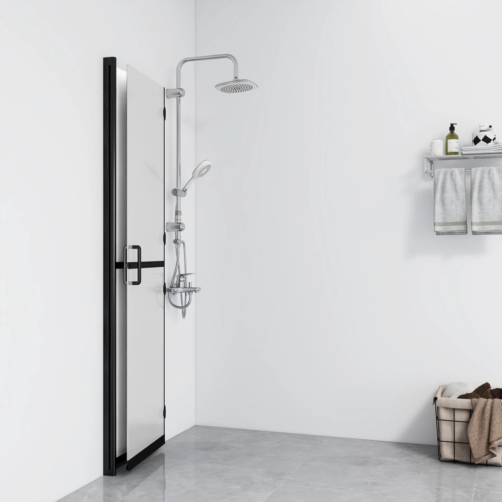 Sammenleggbar dusjvegg med frostet ESG-glass 120x190 cm