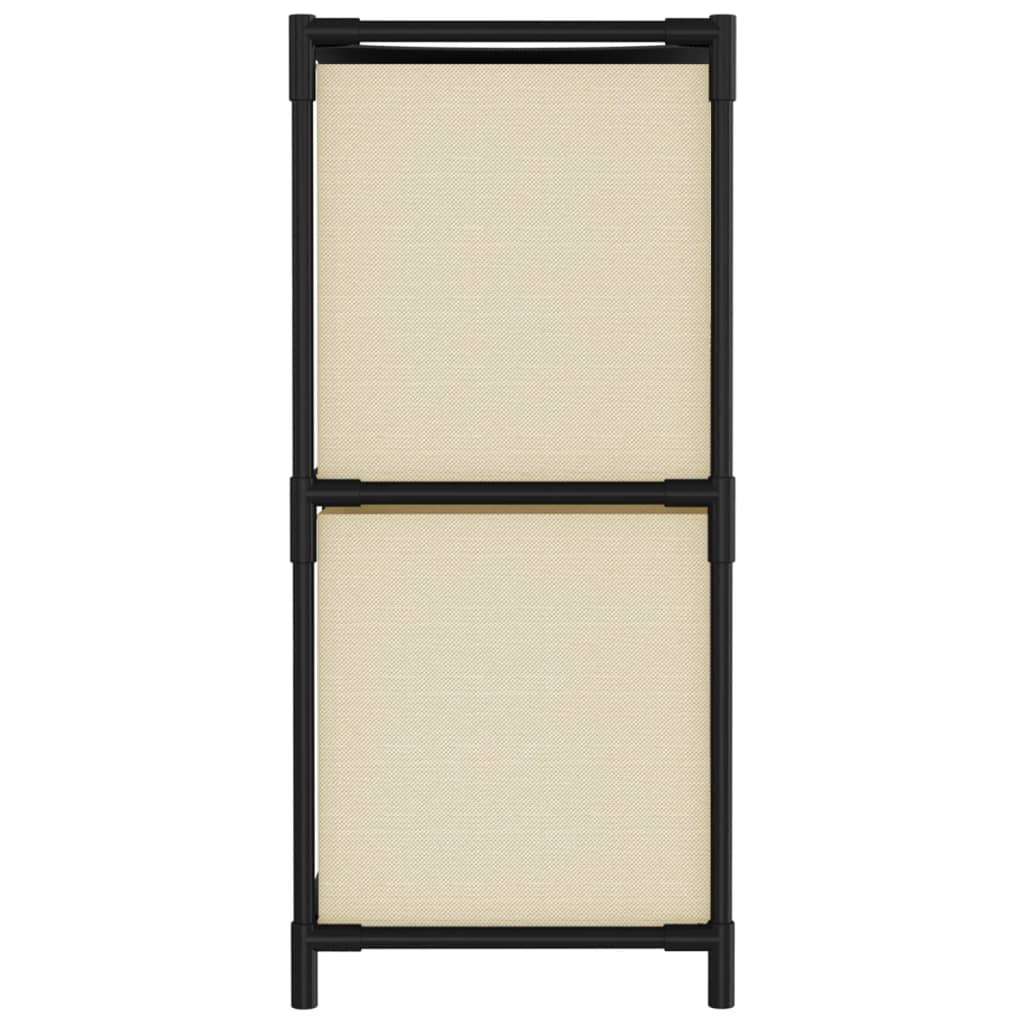 Oppbevaringsskap med 4 stoffkurver kremhvit 63x30x71 cm stål