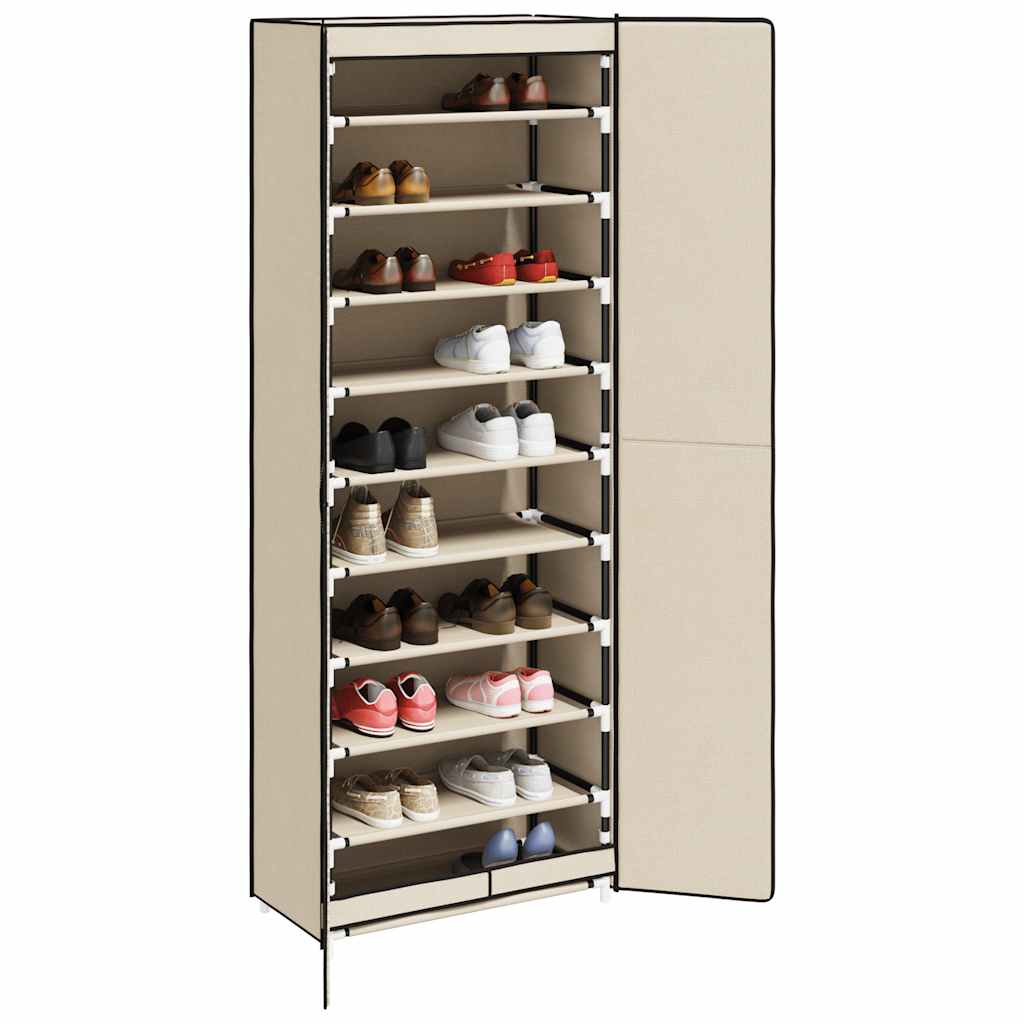 Skoskap kremhvit 60x30x166 cm stoff