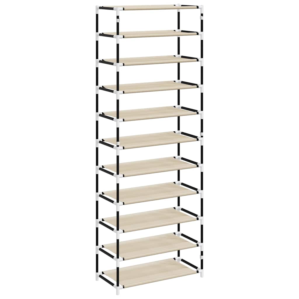 Skoskap kremhvit 60x30x166 cm stoff