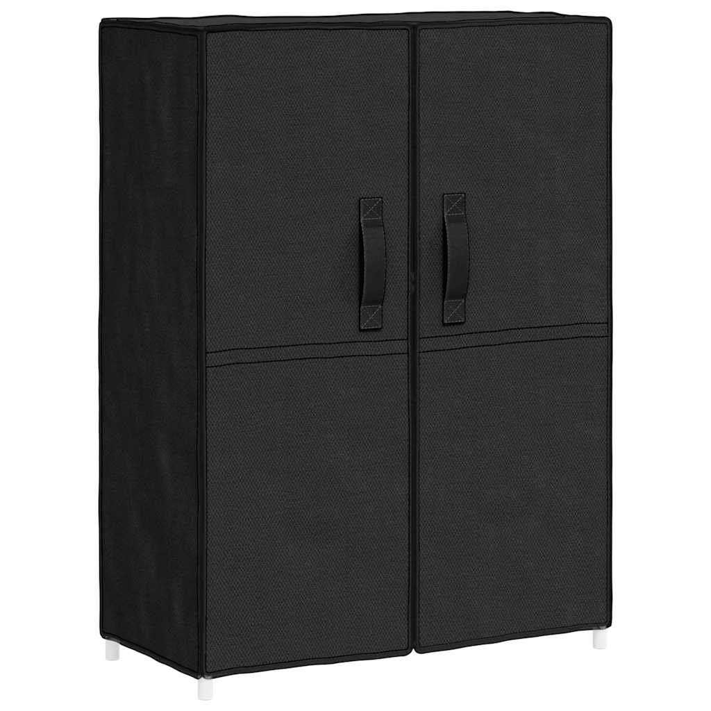 Skoskap svart 60x28x90 cm stoff
